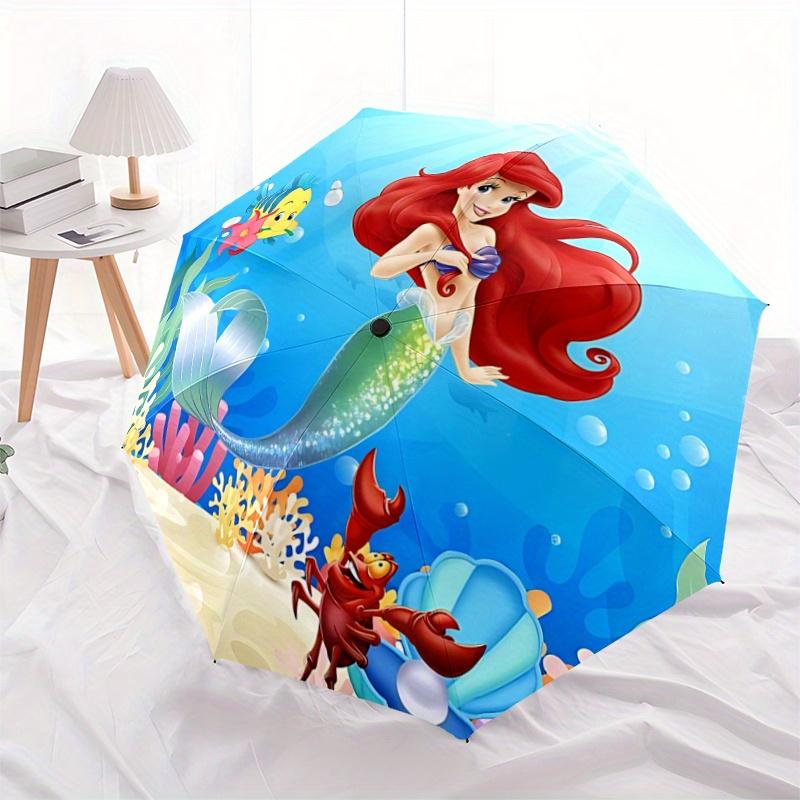 

1pc Mermaid Adventure: Automatic Opening/Closing Umbrella with Portable Folding Design, 8-Rib Iron Frame, Outdoor, Perfect Gift for Fans, Tr