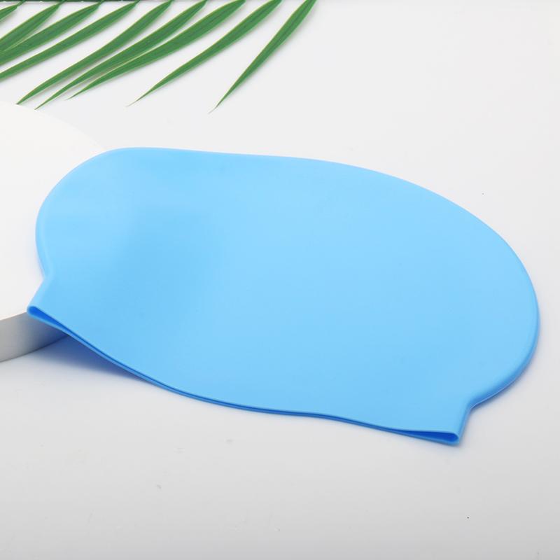 Customize Printing Funny Logo Ear Protection Silicone Swimming Caps for Men