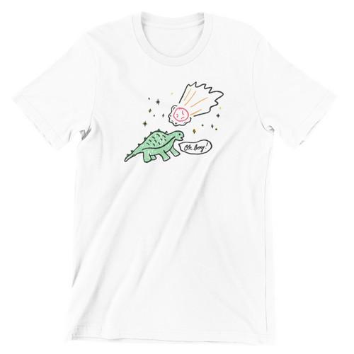 

Oh Boy Dino Shirt - White Unisex T-Shirt XXL