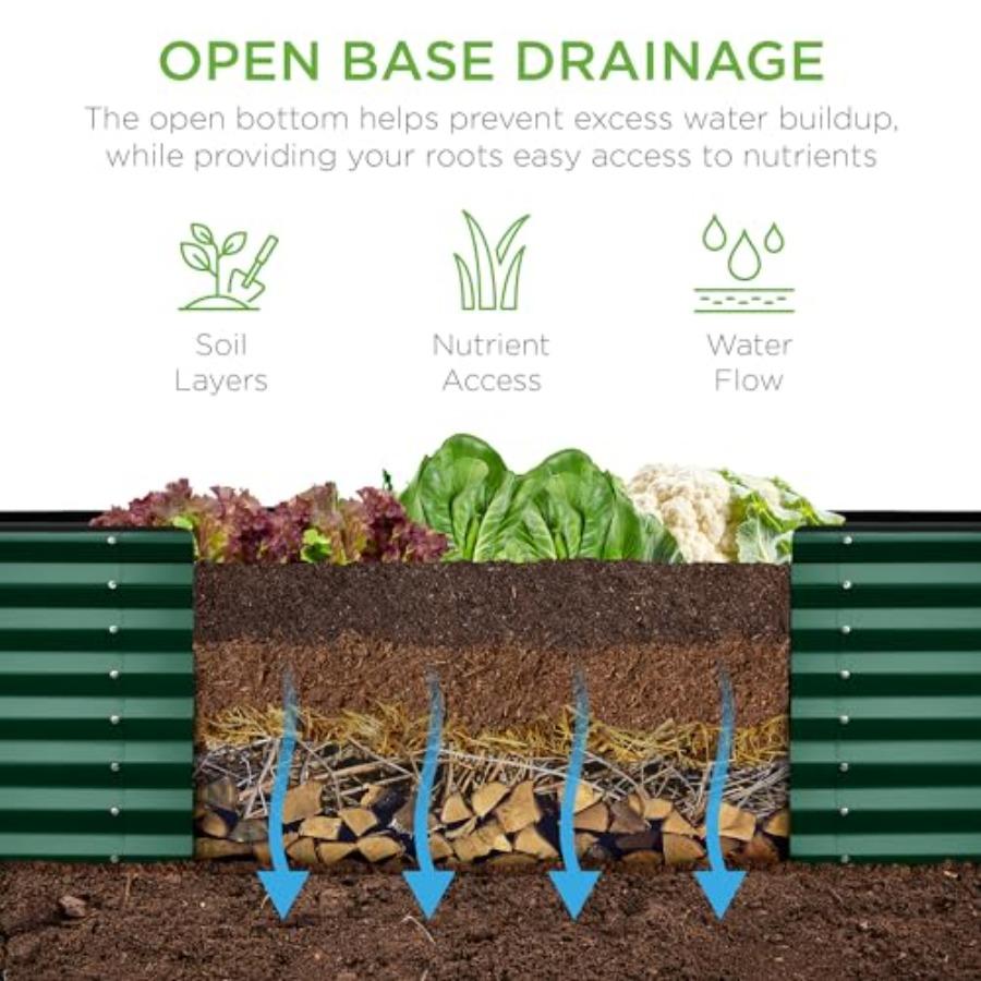 8x2x2ft Outdoor Metal Raised Garden Bed Rectangular Deep Root Planter Box for Vegetables Flowers Herbs and Succulents w/ 239 Ga