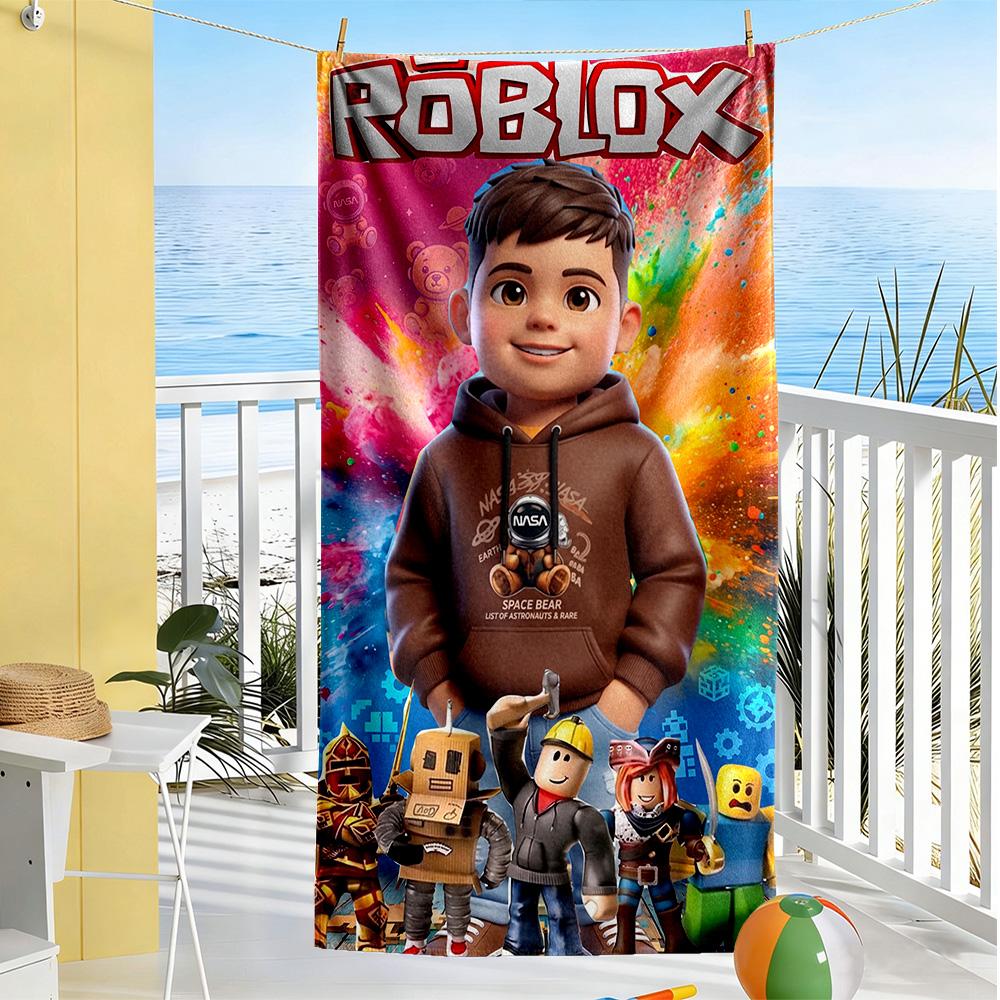 Asciugamano da Spiaggia Roblox Alta Assorbenza & Asciugatura Rapida Confortevole Leggero Adatto per Sport, Viaggi, Nuoto, Yoga, Bagno, Spiaggia E Piscina