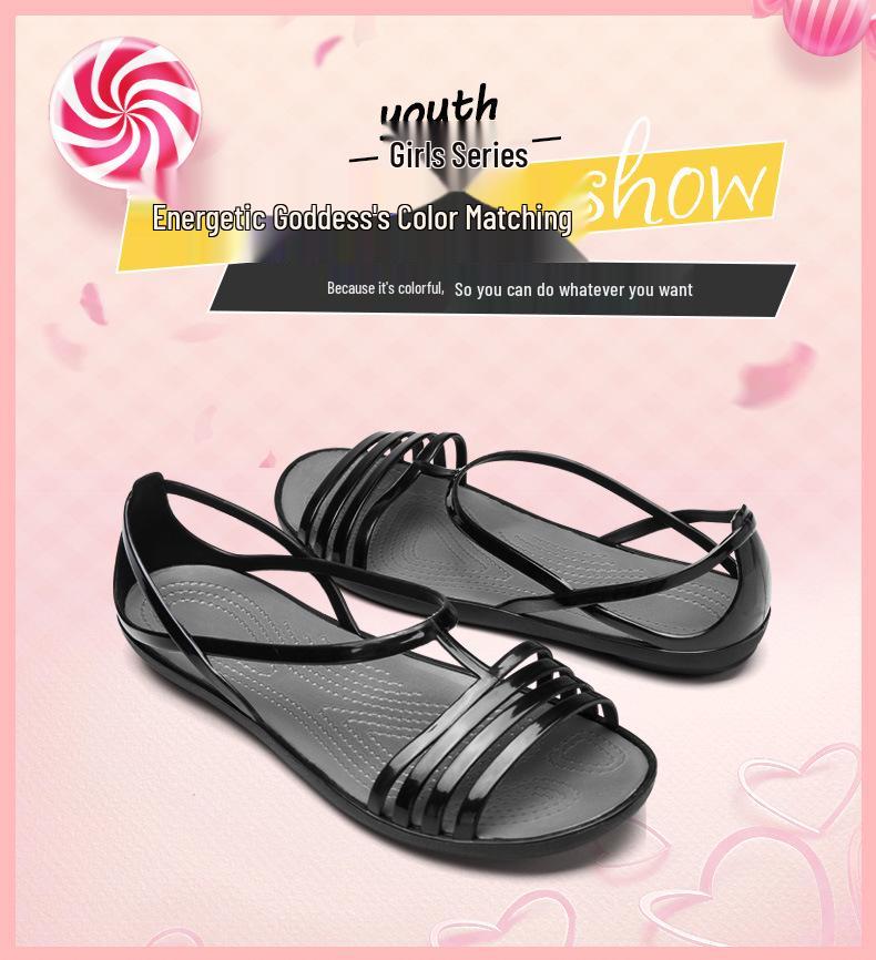 Barevné protiskluzové želé sandály: Dámské plážové boty s měkkou podrážkou