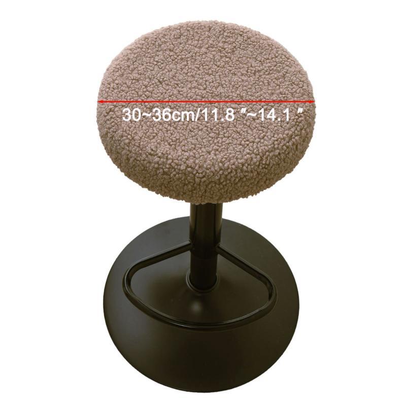 Non-slip Fleece Round Swivel Stool Cover Stretch Washable Bar Chair Protector for Home Coffee Shop Pub Counter Seats