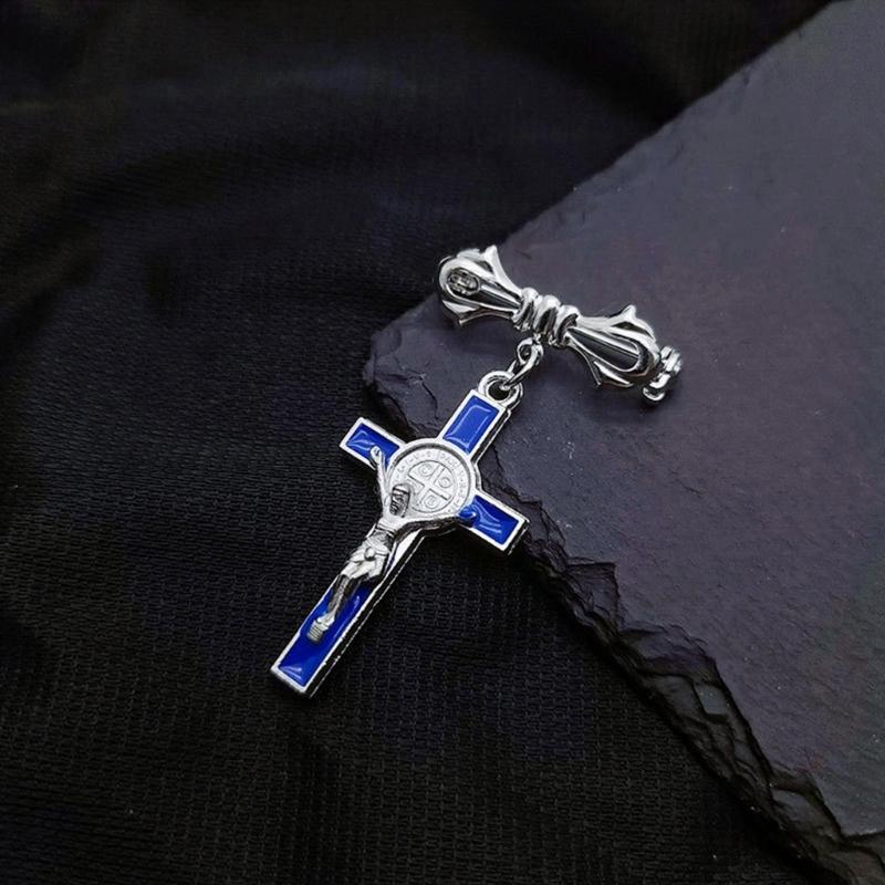 Simple Cross Pendant Brooch Lapel Pins Vintage Dress Jackets Backpacks Badge Jewelry Fashion Clothing Pin Unisex Gifts