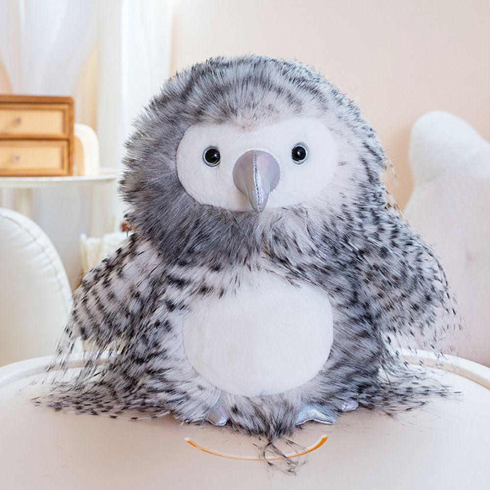 Hairy Simulated Owl Plush Toy Soft Plush Simulation Owl Toy Cute Owl Stuffed Doll Home Decoration