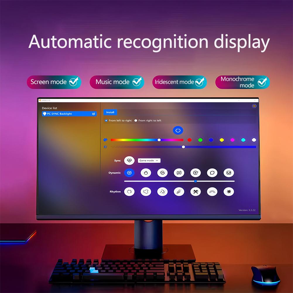 Music Game Sync 24" Screen Gaming Amosphere Ambient Smart TV Monitor LED Strip Backlight Light for Computer Screen