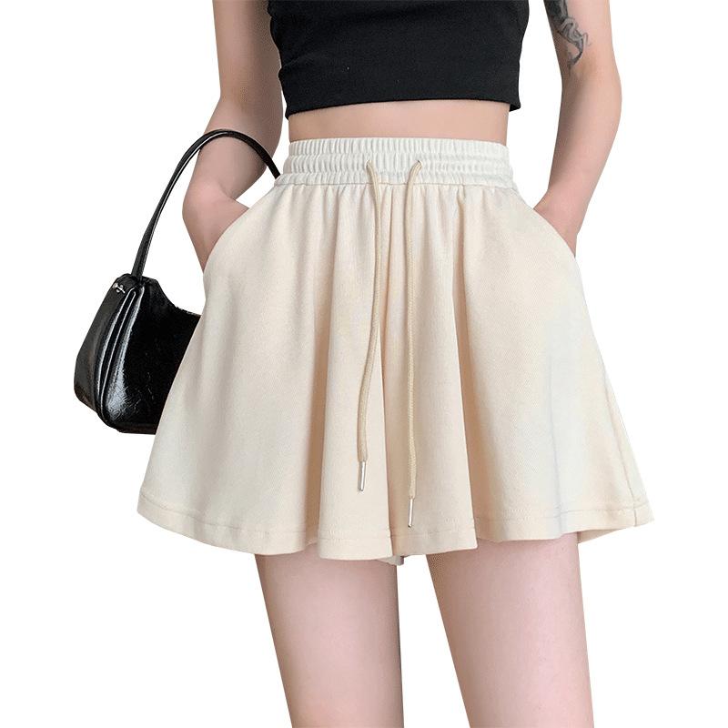 Summer New Sports and Leisure Three-point Wide-leg Pants Elastic High-waisted Thin Pants