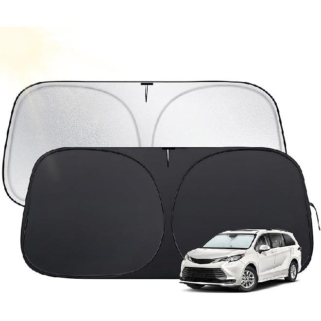 Windshield Sun Shade For Toyota 4Runner 2010-2025,  Fit Car Sun Shades With 420D Fabric & Foldable Memory Steel Wire, Sunshade For Car Windshield