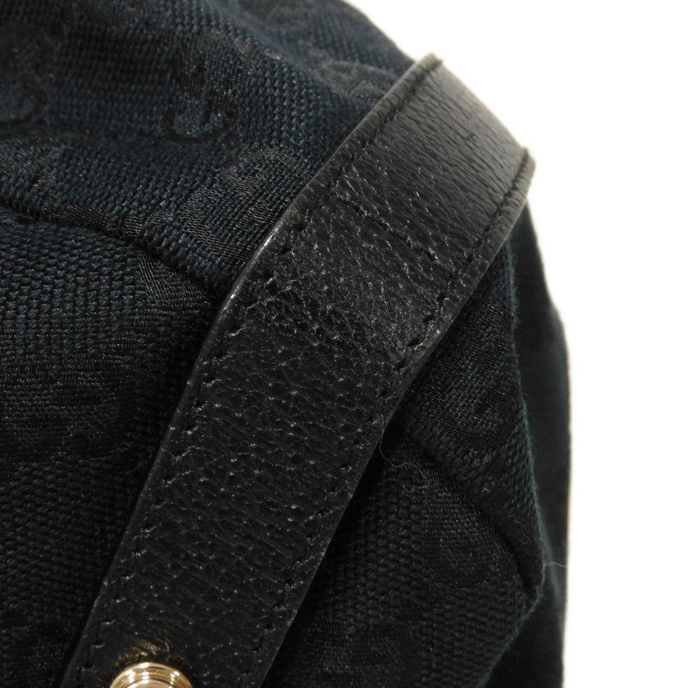 Used Abbey Tote 9539 130736 7924 Logo Double G Calfskin Shoulder Bag in GG Canvas Black Women's from Japan AUTHENTIC