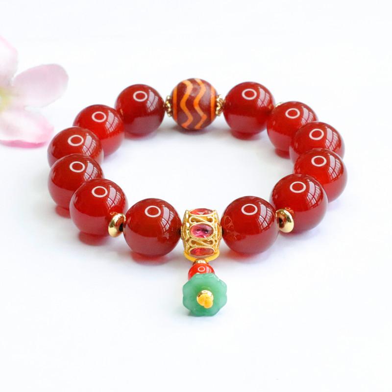 2026 Red Agate Lotus Seedpod Bracelet Tibet Beads Chalcedony Jewelry Factory Live Delivery S2050503