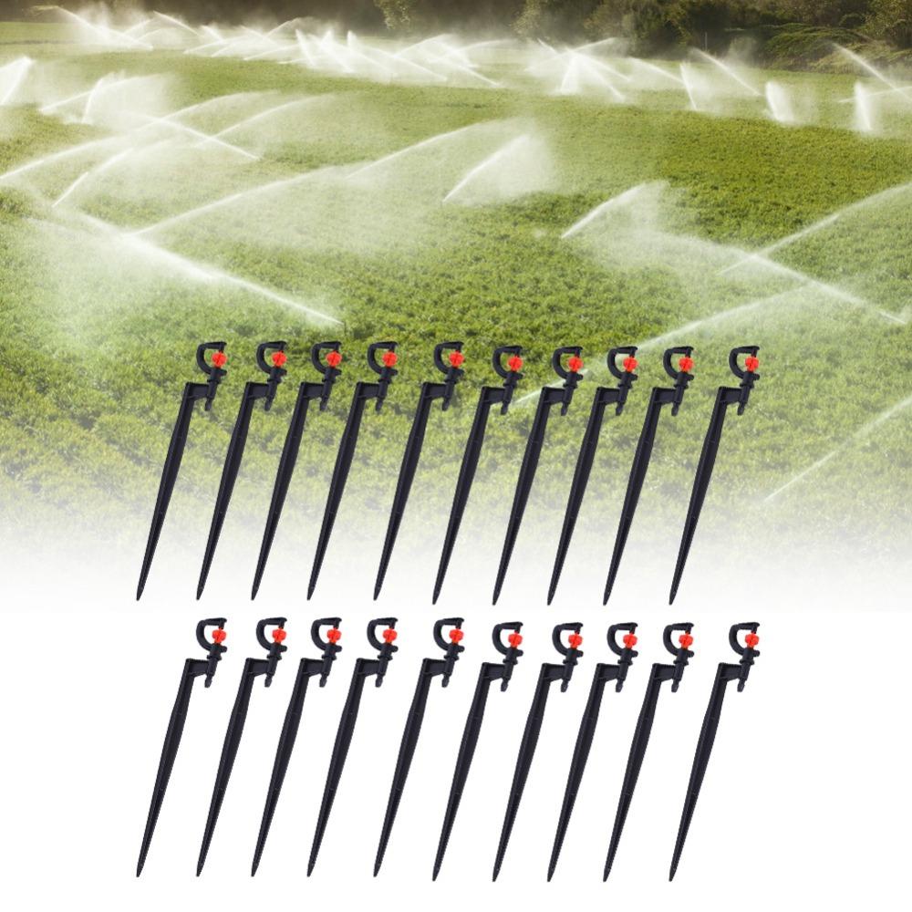 20PCS Wide Coverage Rotating Sprinkler Nozzle Plastic Micro Spray Head Flower Bed Irrigation