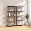 Day and Night - Day and Night Shelving 5 Levels 2 Units Anthracite Gray Steel and Plywood
