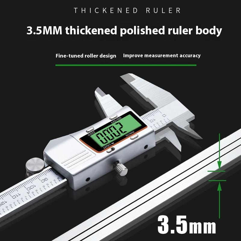 Digital Caliper 1-111mm Electronic Stainless Steel Vernier Caliper with Depth Gauge High Precision IP11 Waterproof LCD Display