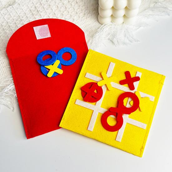 3/12/24 buc. Mini joc de masă din pâslă XO, jucărie educațională, puzzle pentru copii, băieți, fete, portabil, călătorie, 2 jucători, luptă, joc de masă strategică