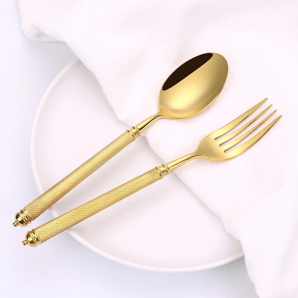 4/8/12/16Pcs Gold Heavy Tableware Stainless Steel 304 Cutlery Sliver Dinner Set Mirror Western Knife Fork Spoon Kitchen Utensils