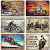 ARTISIAN Rusty Motorcycle Garage Wall Metal Tin Sign Vintage Decorative Plate Man Cave Metal Plaque Club Studio Industrial Decor