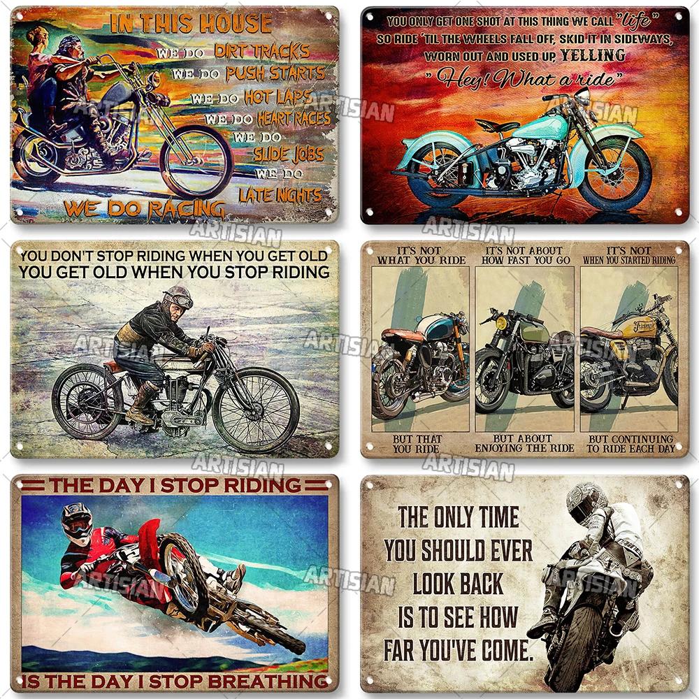 ARTISIAN Rusty Motorcycle Garage Wall Metal Tin Sign Vintage Decorative Plate Man Cave Metal Plaque Club Studio Industrial Decor