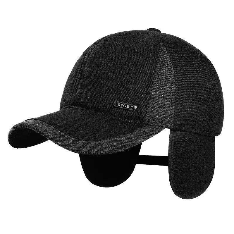 Hat Men's Winter Fleece Ear Protector Warm Cap Dad Grandpa Outdoor Cold Baseball Cotton Hat