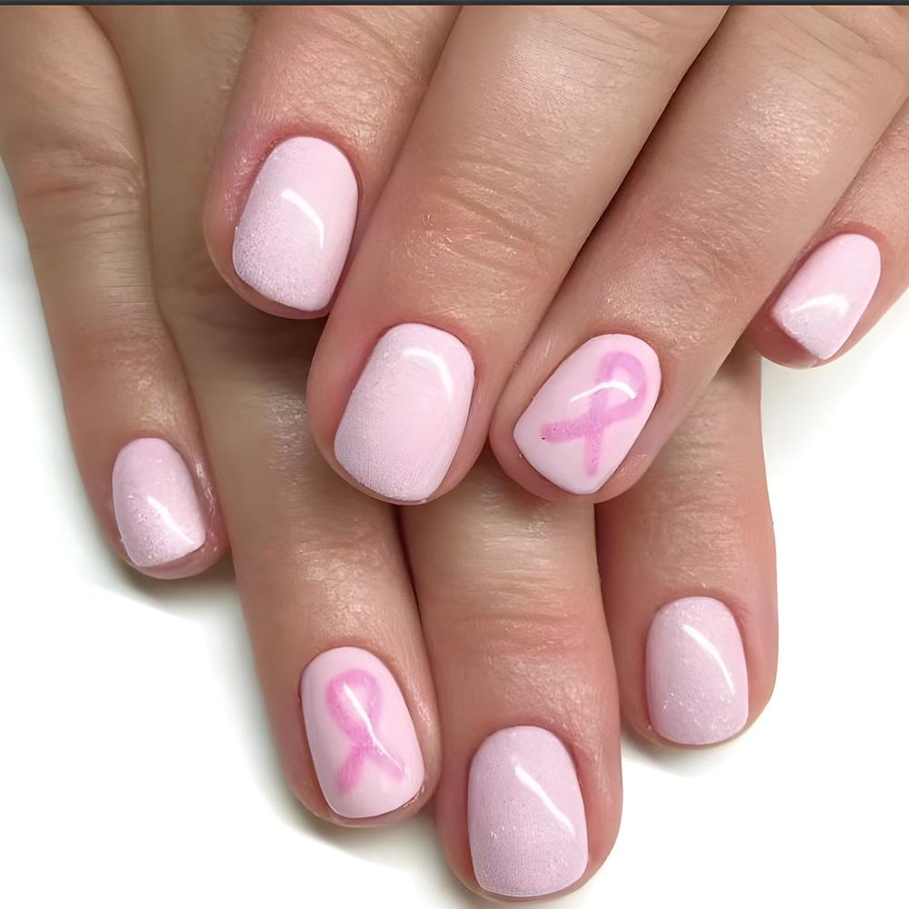 

Glossy Pink Press-On Nails - 24-Piece European & American Manicure Set for Women