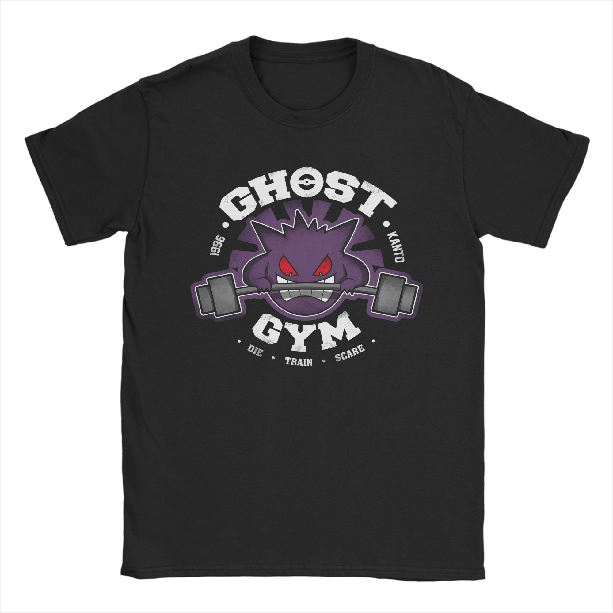 

Printed Pokemoned Gym Gengar T-Shirt Men Round Neck Short Sleeve Tops Cotton Summer Clothing M