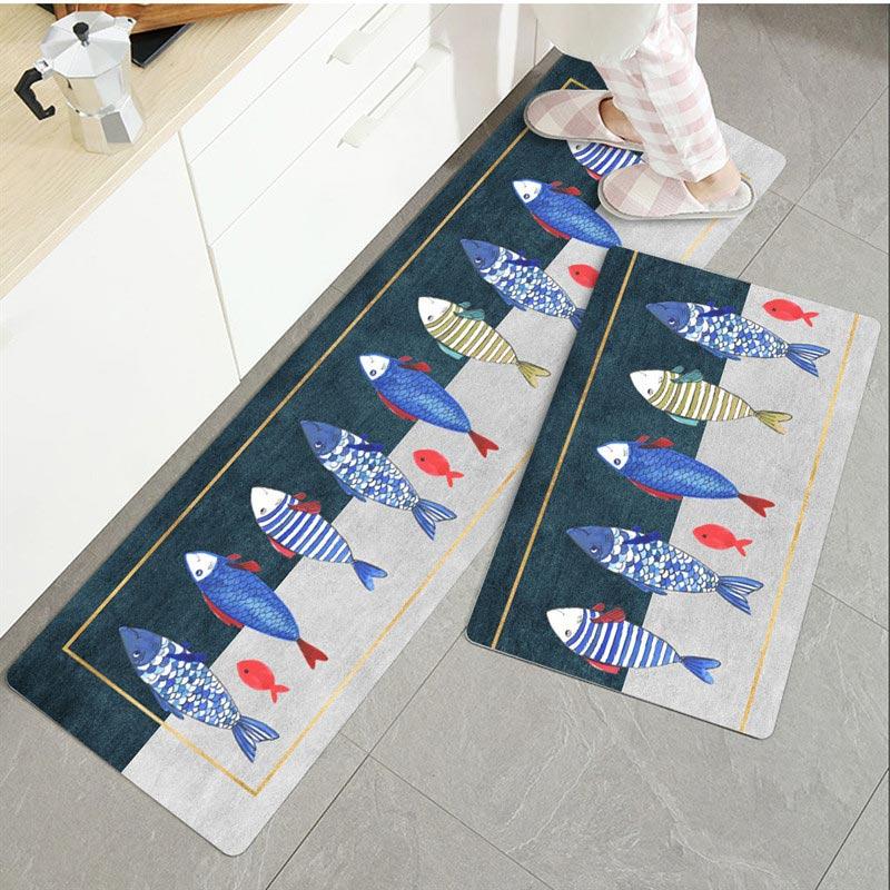 Washable Kitchen Floor Rugs Cute Anti -Slip Long Rug Mat For Kitchen Decoration Outdoor Doormat Interior Entrance Door Mats