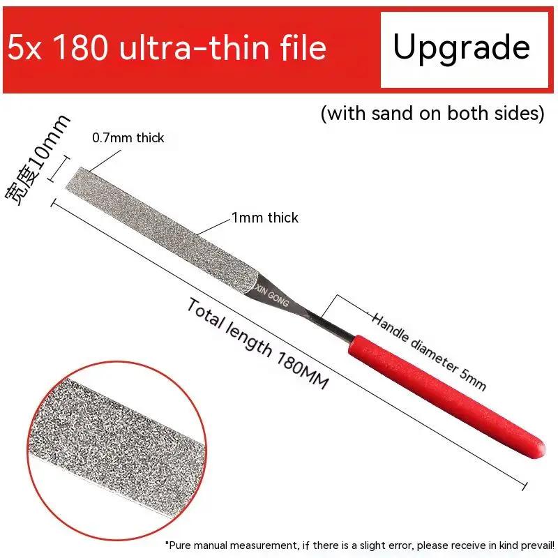1 Stück Rutschfeste Feile Nadelfeile Flach Metall Stein Schleifen Kunststoffgriff Rot Set Diamant Heißer Verkauf Werkzeuge