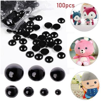 100pcs Christmas Gift Plastic 3-12mm Black Safety Eyes Bears Needle Felting Animals Puppets Making Dolls Accessories
