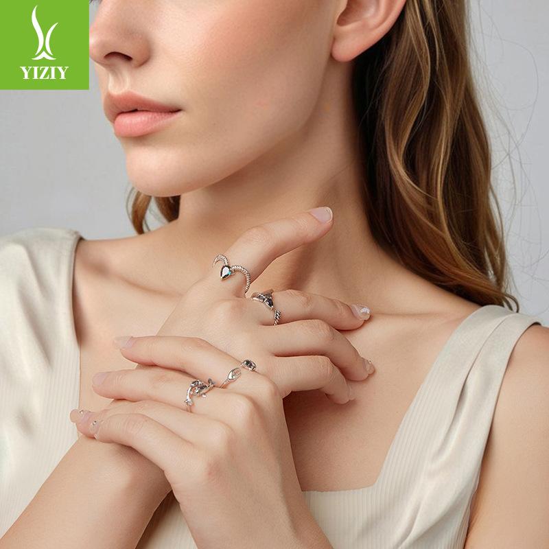 Personalized Retro Constellation Open Ring For Men And Women S925 Sterling Silver Charm Constellation Ring Jewelry