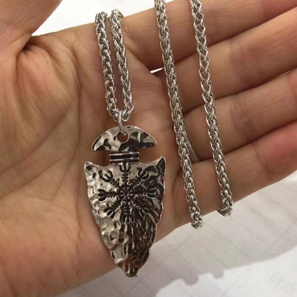 Vintage Viking Pirate Spear Rune Pendant Necklace Party Punk Necklaces Protector Wholesale Jewelry