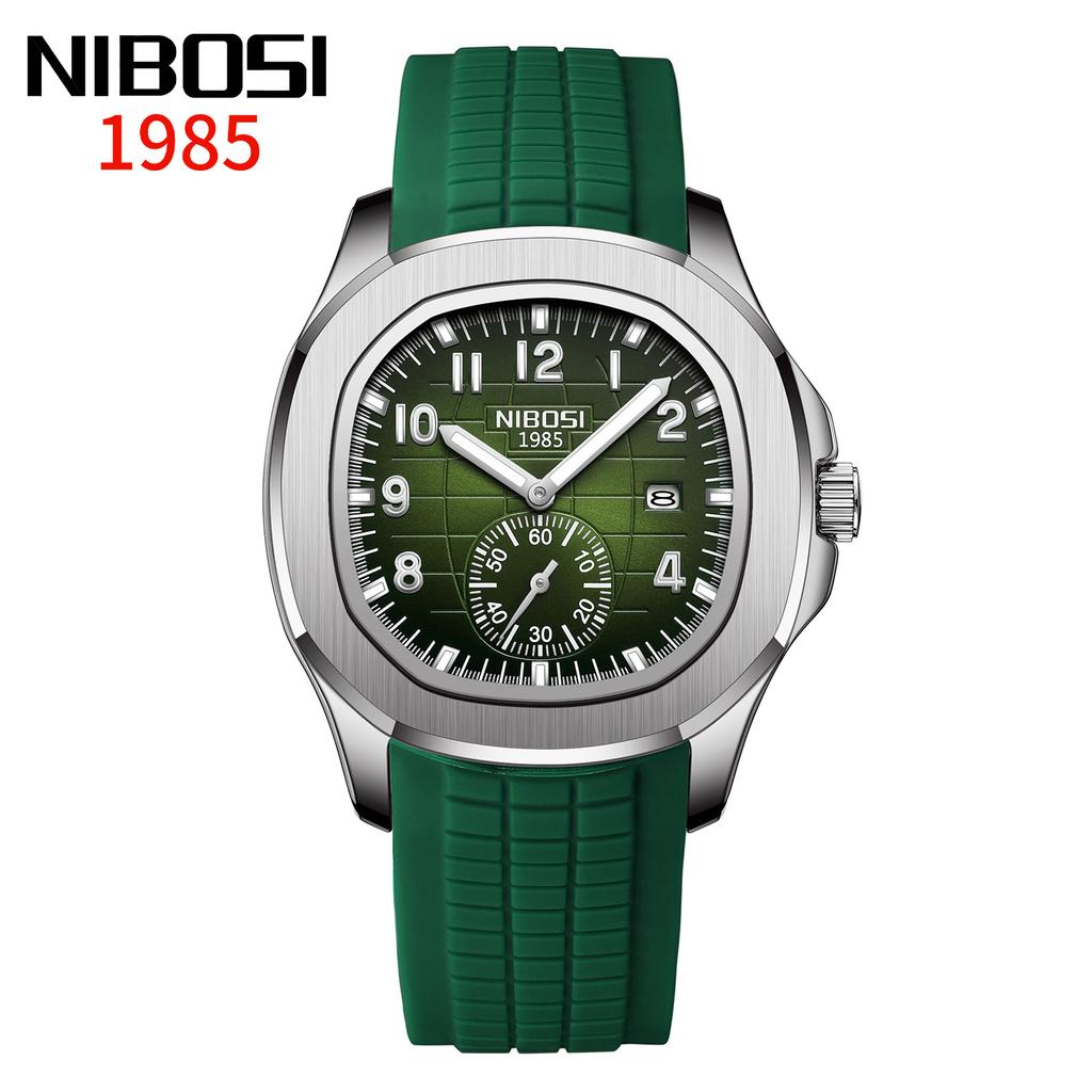 Luminous Waterproof Quartz Men's Watch Sports Comfort Silicone Strap Independent Small Second Disc Calendar Watch