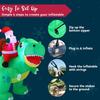 Joyfy 6 FT Christmas Inflatables Santa Dinosaur Outdoor Decorations Christmas Blow Ups Yard with Built-in LEDs for Holiday Party