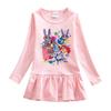 2026 Korean Style Girls' Cartoon Long Sleeve Mesh Princess Dress for Spring and Autumn
