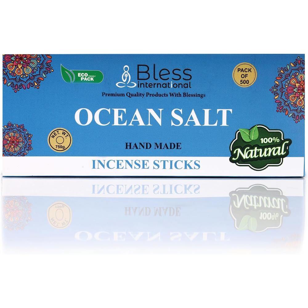 Bless-Ocean-Salt-Incense-Sticks 100%-Natural-Handmade-Hand-Dipped-Incense-Sticks Organic-Chemicals-Free for-Purification-Relaxation-Positivity