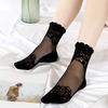 5 Pairs Lace Ankle Socks for Women Summer Sheer Mesh Socks Transparent Thin Floral Lace Ruffle Socks