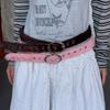 Chic Pink Y2K Fur Belt - Spicy Street Style for Skirts & Pants