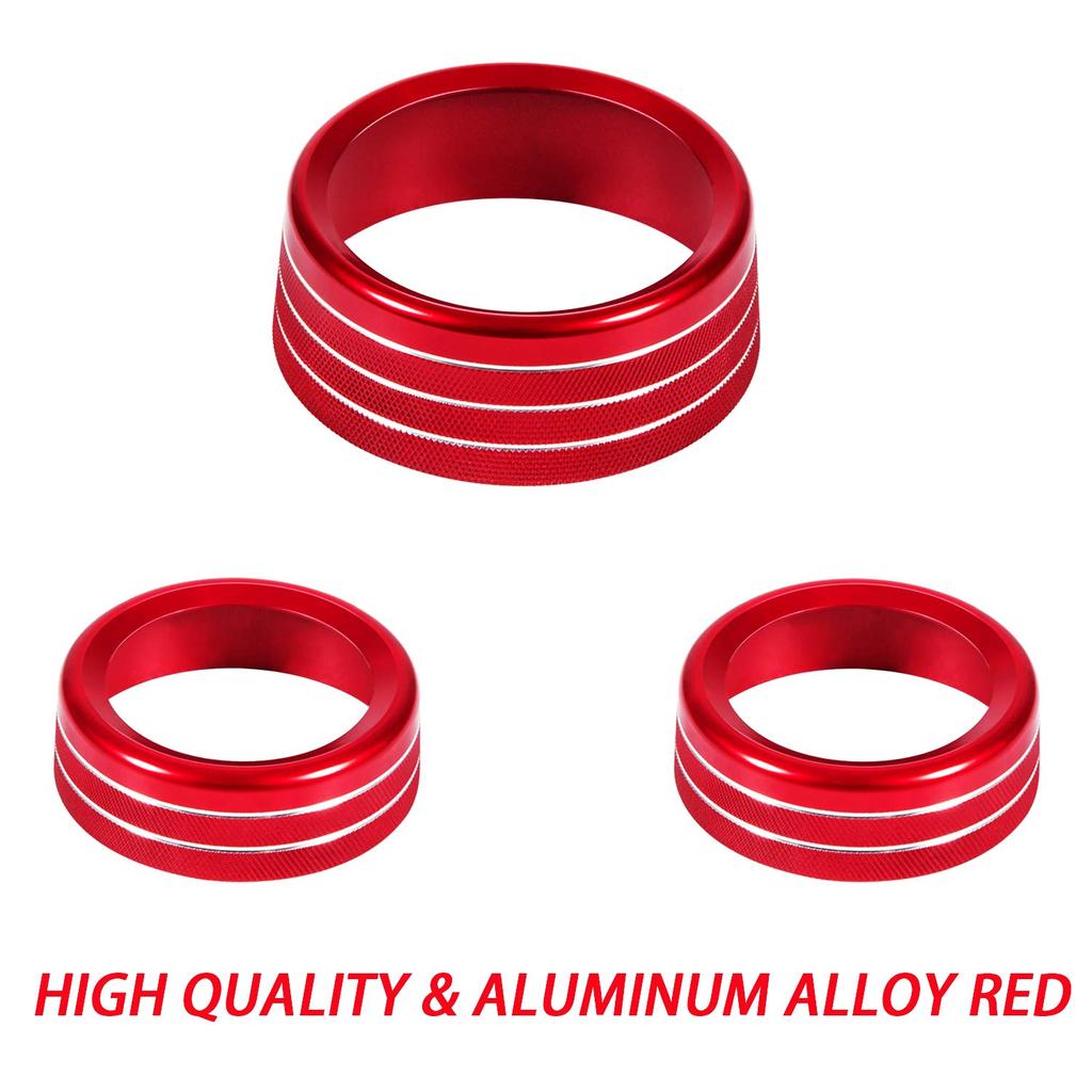 3 Pcs/set Decor  Trim  Rings  Set Air Conditioning Audio Knob Aluminum Alloy Decorative Ring For 15-20 Challenger