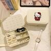 Sanrio Kt Cat Jewelry Storage Box With Leather Material For Gift Giving
