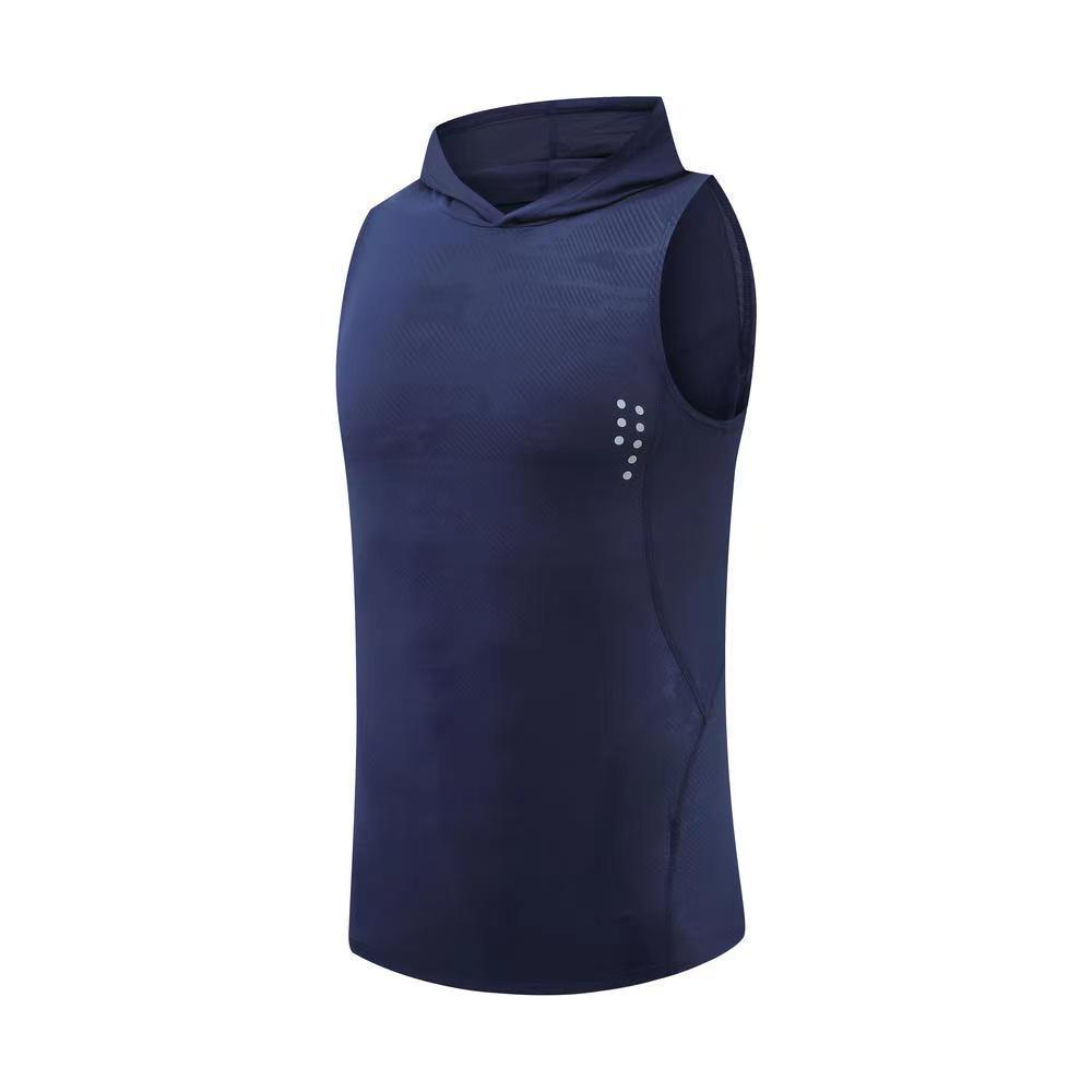 Men's Quick-Dry Hooded Sleeveless Running Vest - Breathable Fitness Top
