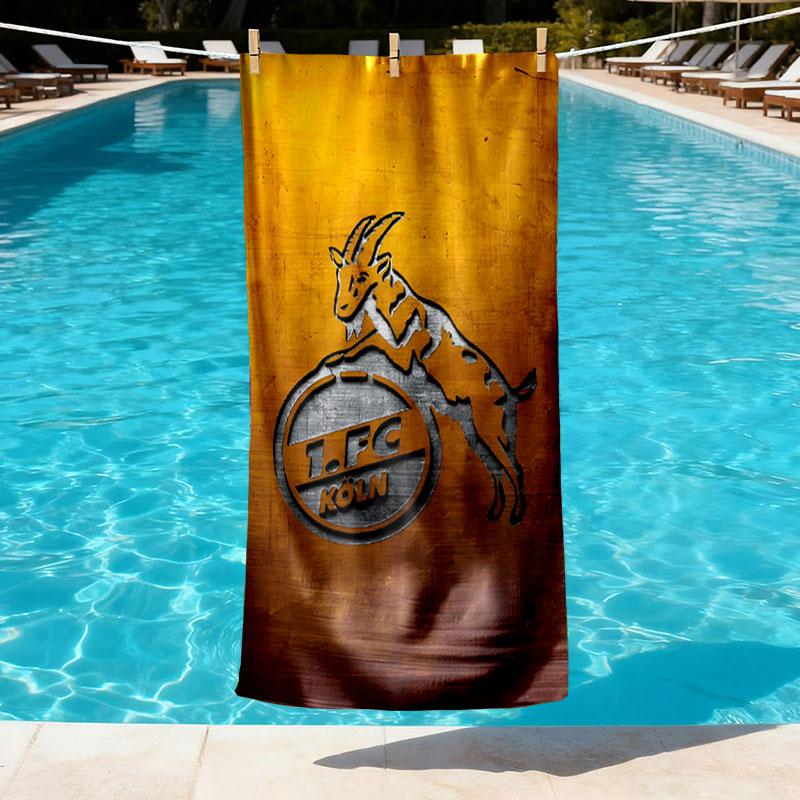 FC Koln Print Beach Towel Design, Soft, Lightweight. for Home Bathroom, Spa, Pool, Yoga, Surfing, Camping, Gift for Family, Friend