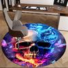 1pc Colorful Skull with Butterflies Round Carpet Anime Design Office Chair Mat, Non Slip Rug for Home Decor, Festival Gift, Office, Living, Bedroom