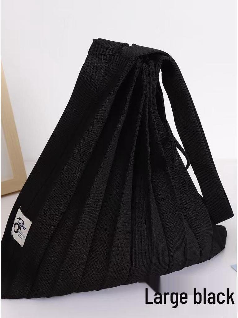 0511 Large Japanese Knitted Pleated Rhombus Crossbody Accordion Shoulder Bag for Women