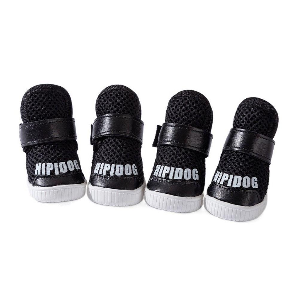 4pcs/set Anti-slip Mesh Dog Shoes Wear-resistant Pet Sneakers Dog Going Out Shoes Dogs Boots  Autumn