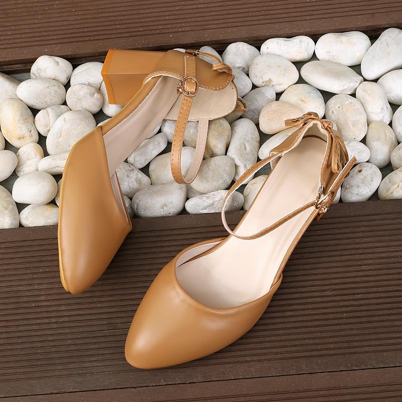 Spring Summer Fairy Style Thin-Strap High Heels Bowknot with Golden Buckle Comfortable Versatile