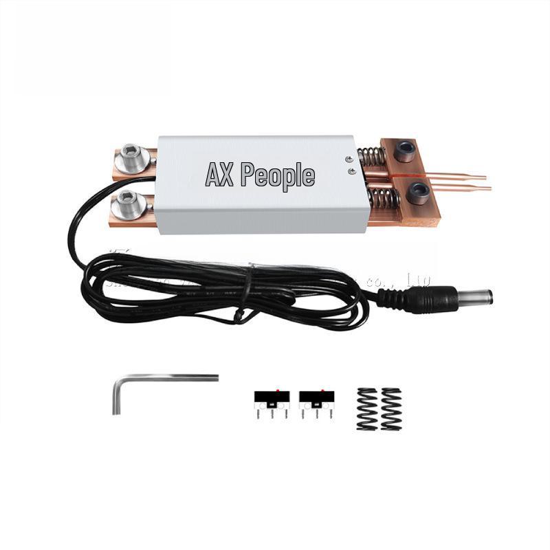 Penna per saldatura a punti portatile con grilletto automatico per batteria 18650, con design integrato per l'utilizzo con una sola mano.