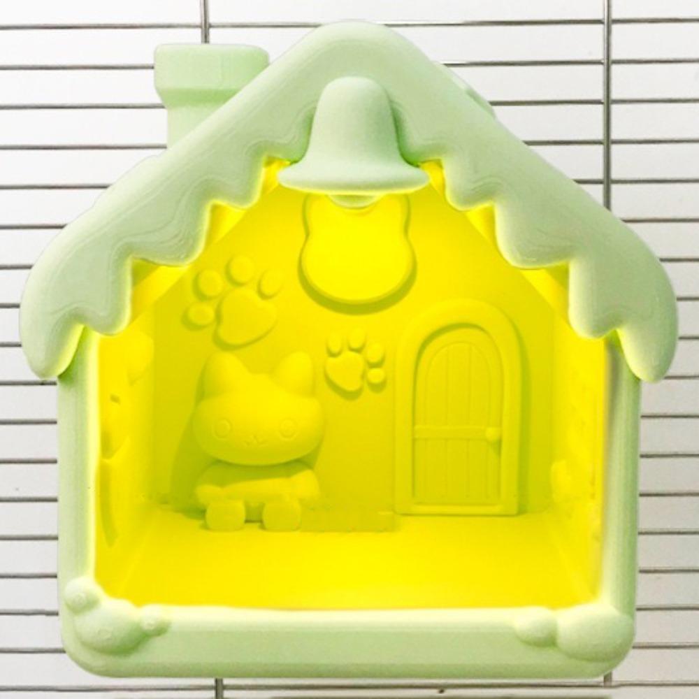 

Warm Light Parrot Bed House Bite Resistant Bird Nest Cage Ambient Light Birdcage For Cage 5.91x5.91x4.72 in зелений