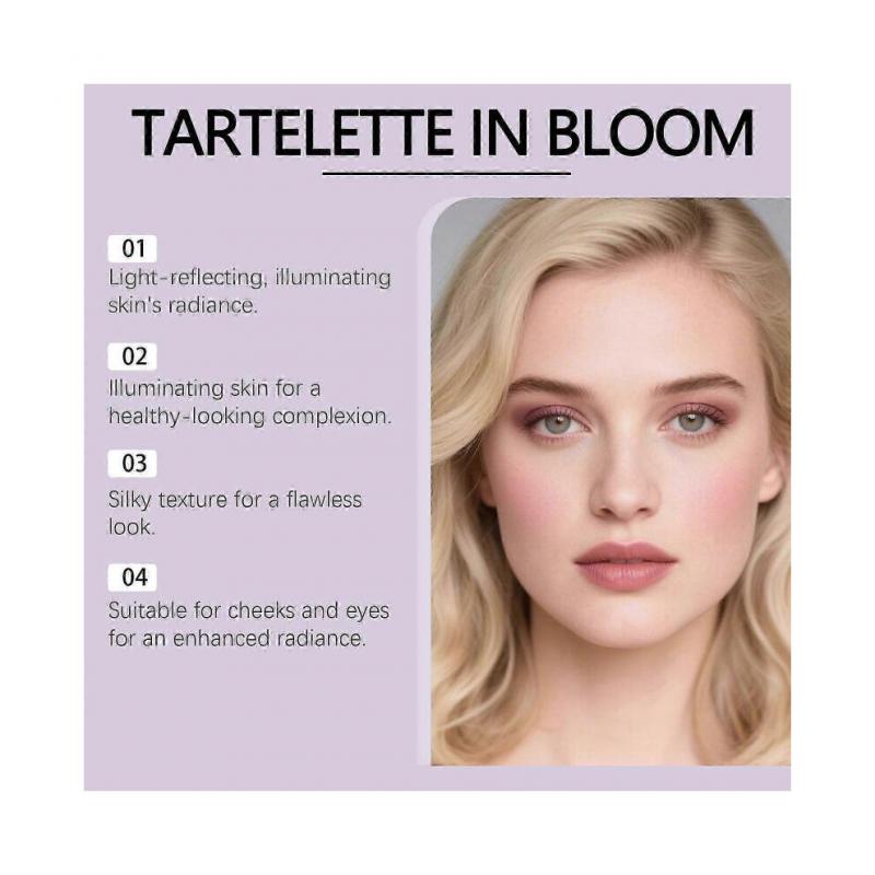 4barevná multifunkční paletka - Rozjasňovač a tvářenka s mikou a vitamínem E, 8,8 g - Přirozený lesk, Hedvábná textura, Cestovní balení se zrcátkem