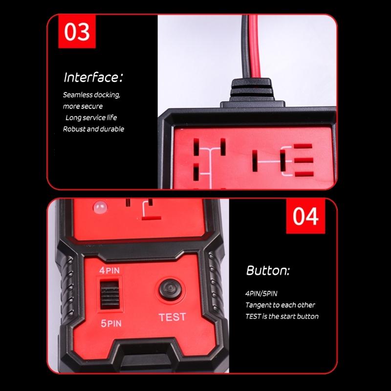 12V Autobatterietester Relaisanalysator Lichtmaschinenprüfer Fahrzeug Start Ladesystem Diagnosewerkzeug für-Motorrad