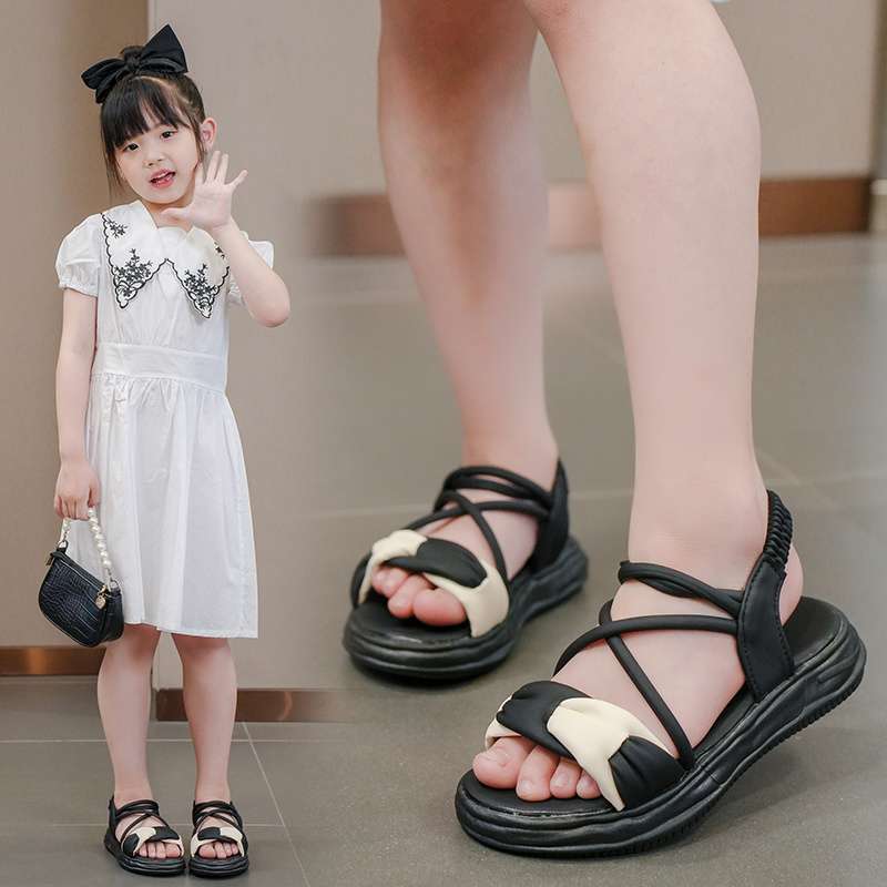 Girls sandals summer 2025 new sports wear princess shoes medium and large children soft sole primary school children beach shoes