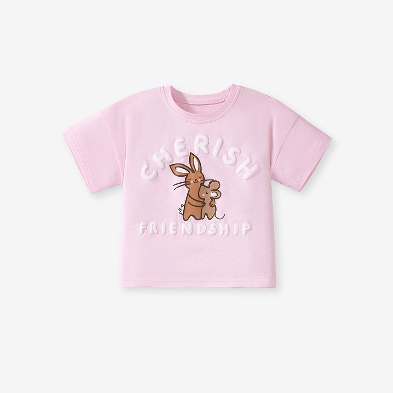 Little Maven Cross-Border Girls  Suit Cute Cartoon European and American Children s Clothing Summer Pure Cotton Children s Suit 2009 t 5Y (120cm)