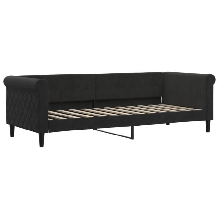 VidaXL Lit de jour avec matelas noir 80x200 cm velours 3197744